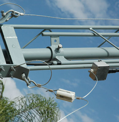 Tower end assembly during installation
