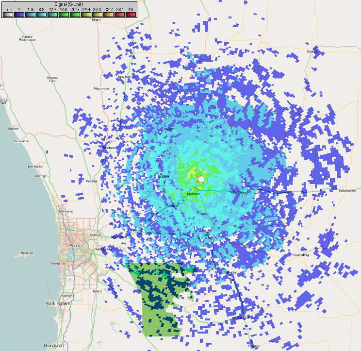 VK6RAV (Avon Valley) modelled coverage.