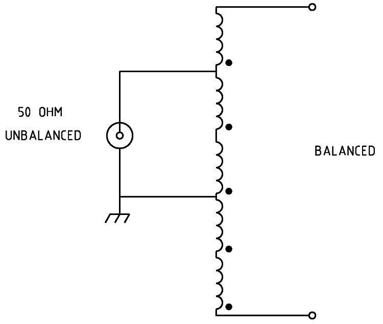 Figure 1 Schematic of the 1:6 Voltage balun 